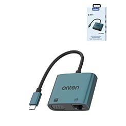 Onten 2in1 USB C to VGA Adapter (Only Ground Shipping)