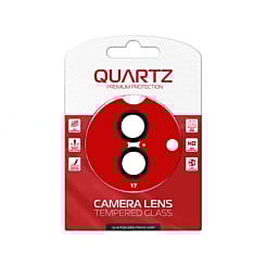 QUARTZ HD Tempered Glass with Metal Ring for iPhone 17 Back Camera (BLACK & BLACK)