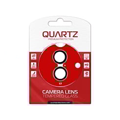 QUARTZ HD Tempered Glass with Metal Ring for iPhone 17 Back Camera (BLACK & GREEN)