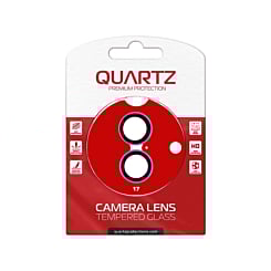 QUARTZ HD Tempered Glass with Metal Ring for iPhone 17 Back Camera (BLACK & PURPLE)