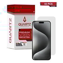 Order the Quartz Clear Tempered Glass for iPhone 16 Pro Max in a pack of 50.