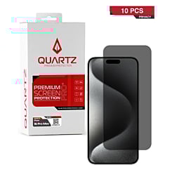 Buy the Quartz Privacy Tempered Glass for iPhone 16 Pro Max in a pack of 10.
