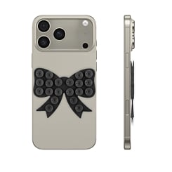 Fashion Bow Beads Silicone Suction Cup Phone Holder - BLACK (Only Ground Shipping)
