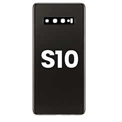 Buy the back glass with camera lens and adhesive for Galaxy S10 in Ceramic Black.