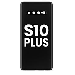 Order the back glass with camera lens and adhesive for Galaxy S10 Plus in Prism Black.