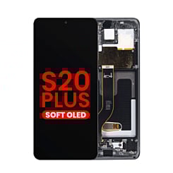 Purchase the OLED Assembly with Frame for Galaxy S20 Plus 5G G985 and G986 in Cosmic Black, Aftermarket OLED.