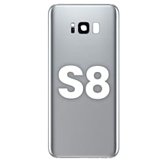 Back Glass with Camera Lens and Adhesive for Galaxy S8 (SILVER)