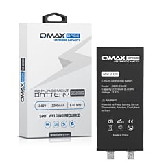 Purchase the QMAX Base extended capacity replacement battery for iPhone SE 2020 – 2200 mAh, spot weld required.
