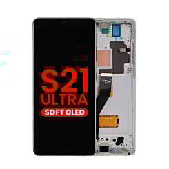 Grab wholesale deals on the OLED Assembly with Frame for Galaxy S21 Ultra 5G G998 in Phantom Silver, Aftermarket OLED.