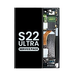 Purchase the OLED assembly with frame for Galaxy S22 Ultra S908 in phantom black. Service pack.