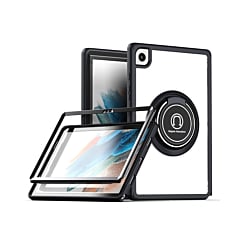 Hard PC Rear / Soft TPU Colorful Border Case with I-ring Holder - BLACK for Galaxy Tab A8 10.5" (2021) (Only Ground Shipping)