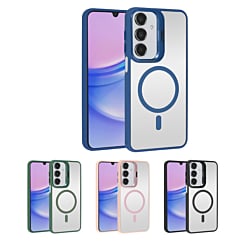 Thin Magnetic Clear Case with Camera Stand Kickstand for Galaxy A15 (Only Ground Shipping)