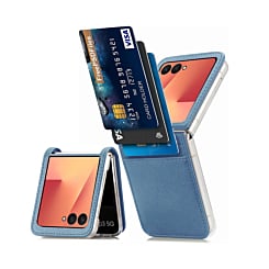 Galaxy Z Flip 7 Genuine Leather Case - BLUE (Only Ground Shipping)