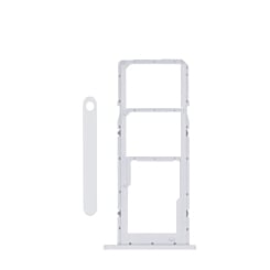 Stock up on the white Dual Sim Card Tray for Galaxy A02S A025 2020 or A03 A035 2021.