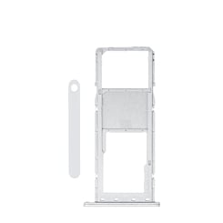 Stock up on the white Single Sim Card Tray for Galaxy A02S A025 2020 or A03 A035 2021.