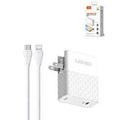 LDNIO A1405C QC3.0+PD USB-C Wall Charger /w USBC-L Non-MFI Cable (3ft) (40W) (Only Ground Shipping)