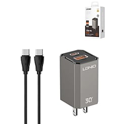LDNIO A2527C Foldable US Plug Fast Charger USB C-C (30W) (Only Ground Shipping)