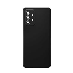 Buy the back glass in Awesome Black, no logo, for Galaxy A52 4G model A525 from 2021 and A52 5G model A526 from 2021.
