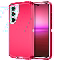 Heavy Duty Case for A55 5G (HOT PINK & WHITE) (Only Ground Shipping)
