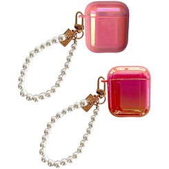 AirPods 1/2 Hard PC Case with Pearl Hand Strap