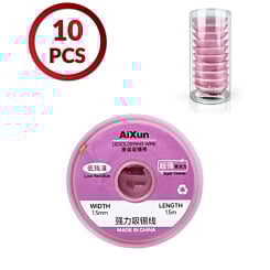 AiXun 1.5m Efficient Tin Removal Soldering Wick for PCB Welding Repair (10 Pcs)