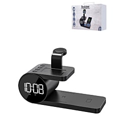 Brookstone Wireless Charging Stand with Alarm Clock - BLACK (Only Ground Shipping)