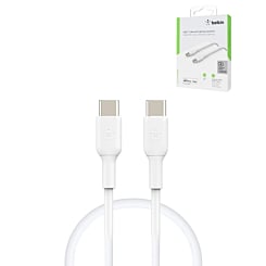 Belkin Boostcharge USB C-C 2.0 Charging Cable (3ft) (60W) (WHITE) (Only Ground Shipping)