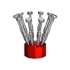 BEST 10S Ten Holes Aluminum 360 Rotating Magnetic Screwdriver Storage Rack (RED)