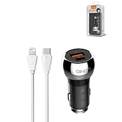 LDNIO C1 Dual USB A+C Car Charger with USB C-L Non-MFI Cable (3ft) (36W) (Only Ground Shipping)