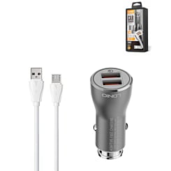 LDNIO C407Q QC3.0 Dual USB-A Car Charger with USB A-M Cable (3ft) (30W) (Only Ground Shipping)