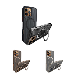 Carbon Fiber Magnetic Kickstand Case for iPhone 16 Pro Max (Only Ground Shipping)