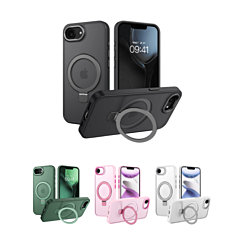 Carbon Wireless Charging Case with Ring Stand for iPhone 16E (Only Ground Shipping)
