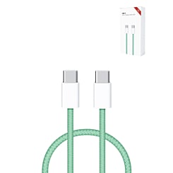 Stock up on the 3 ft 60W USB-C to USB-C fast charging cable for iPhone 16, iPhone 15, and iPad series in green.