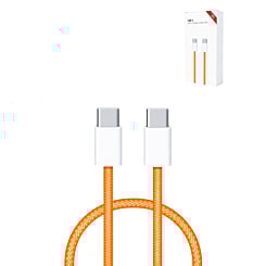 USB C-C Fast Charging Cable for iPhone / iPads / AirPods Series (3ft) (60W) - (ORANGE) (Only Ground Shipping)