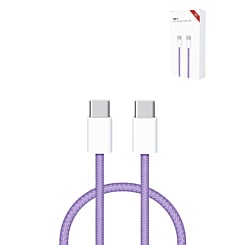 Shop the 3 ft 60W USB-C to USB-C fast charging cable for iPhone 16, iPhone 15, and iPad series in purple.