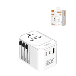 LDNIO Z9 (20W) 3 USB Ports GaN All in One Universal Travel Adapter (Integrated US/UK/EU/AU) (Only Ground Shipping)