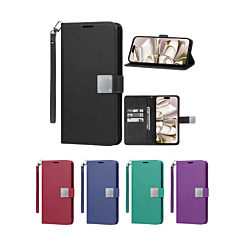 Elegant Leather Wallet Case with Wristlet Strap for Galaxy S25 Ultra (Only Ground Shipping)
