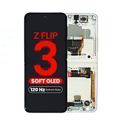 OLED Assembly with Frame for Galaxy Z Flip 3 F711 (CREAM) (US & International) (Aftermarket Pro OLED / 120HZ)