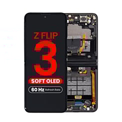 OLED Assembly with Frame for Galaxy Z Flip 3 F711 (BLACK) (US & International) (Aftermarket OLED / 60HZ)