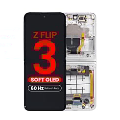 OLED Assembly with Frame for Galaxy Z Flip 3 F711 (CREAM) (US & International) (Aftermarket OLED / 60HZ)