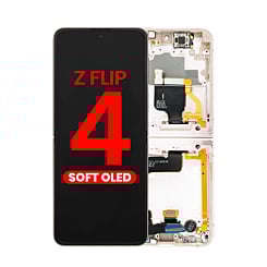 OLED Assembly with Frame for Galaxy Z Flip 4 F721 (GOLD) (US & International) (Aftermarket OLED / 60HZ)