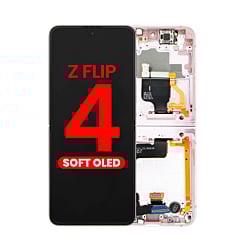 OLED Assembly with Frame for Galaxy Z Flip 4 F721 (PINK GOLD) (US & International) (Aftermarket OLED)