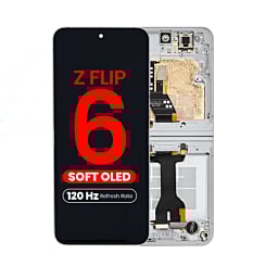 OLED Assembly with Frame for Galaxy Z Flip 6 F741 (WHITE) (US & International) (Aftermarket Pro OLED / 120HZ)