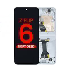 OLED Assembly with Frame for Galaxy Z Flip 6 F741 (SILVER SHADOW) (US & International) (Aftermarket OLED)