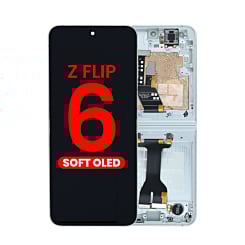 OLED Assembly with Frame for Galaxy Z Flip 6 F741 (WHITE) (US & International) (Aftermarket OLED)