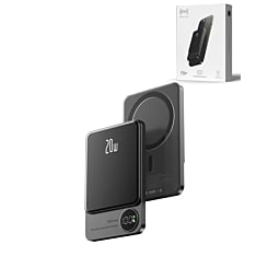 Magnetic Wireless Power Bank with LED Display (GRAY) (10000 mAh) (Only Ground Shipping)