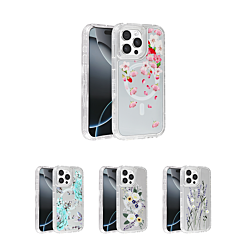 Flower Design Transparent Case with Wireless Charger for iPhone 12 / 12 Pro (Only Ground Shipping)