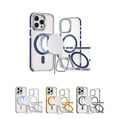 Thin Magnetic Clear Case with Camera Stand Kickstand for iPhone 15 Pro (Only Ground Shipping)