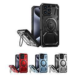 Full-Body Rugged Shockproof Case with Built-in Ring Holder for iPhone 16 Pro Max (Only Ground Shipping)