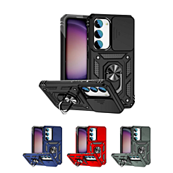 Galaxy S23 FE Dual Layers Hybrid Case with Metal Ring & Camera Protector